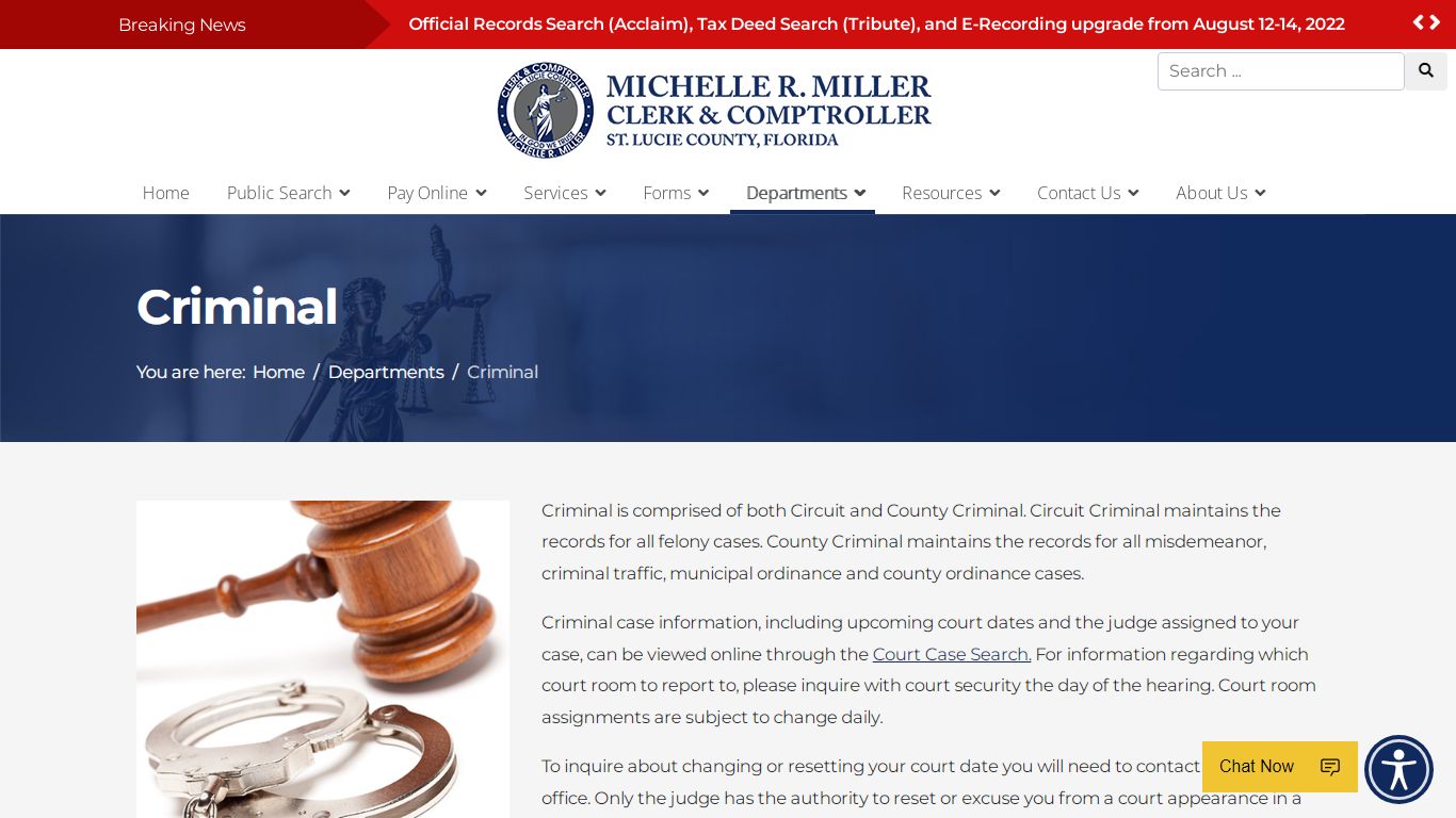 Criminal - Saint Lucie County Clerk of the Circuit Court ...